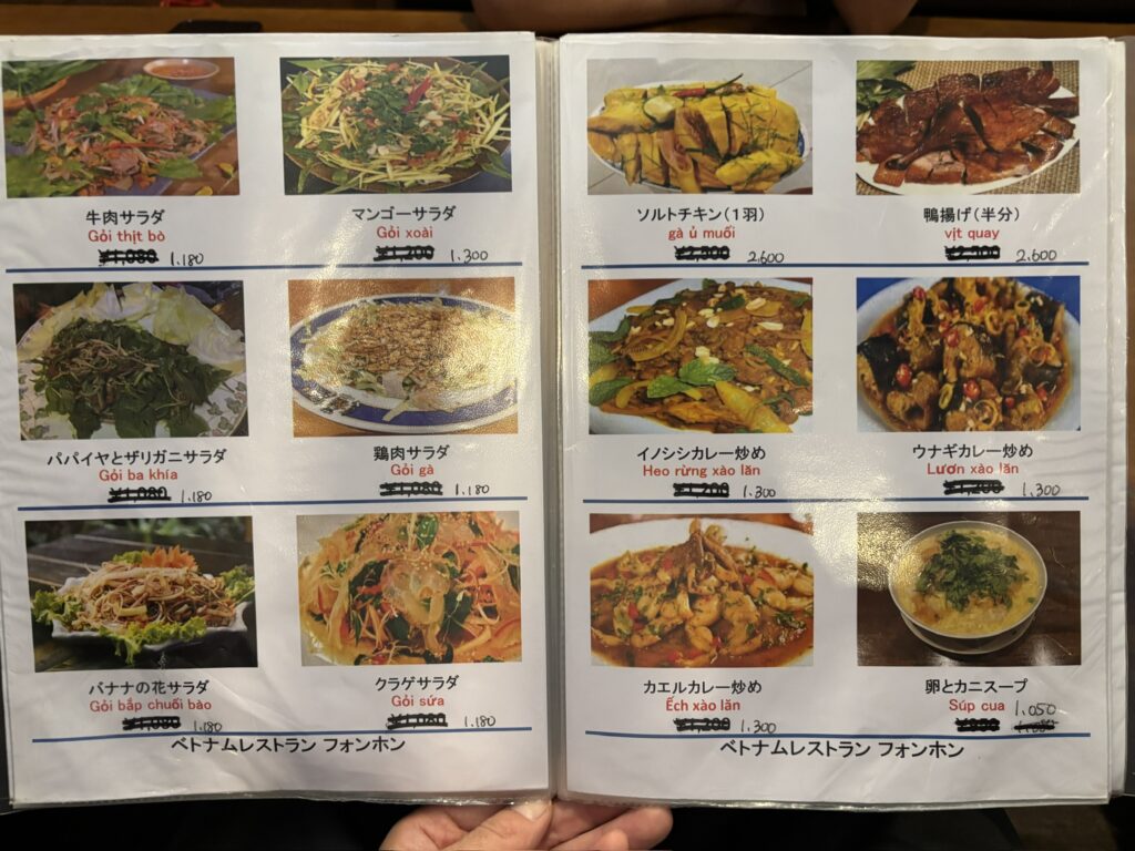 高座渋谷 ベトナム料理フォンホン メニュー サラダ・カレー炒め