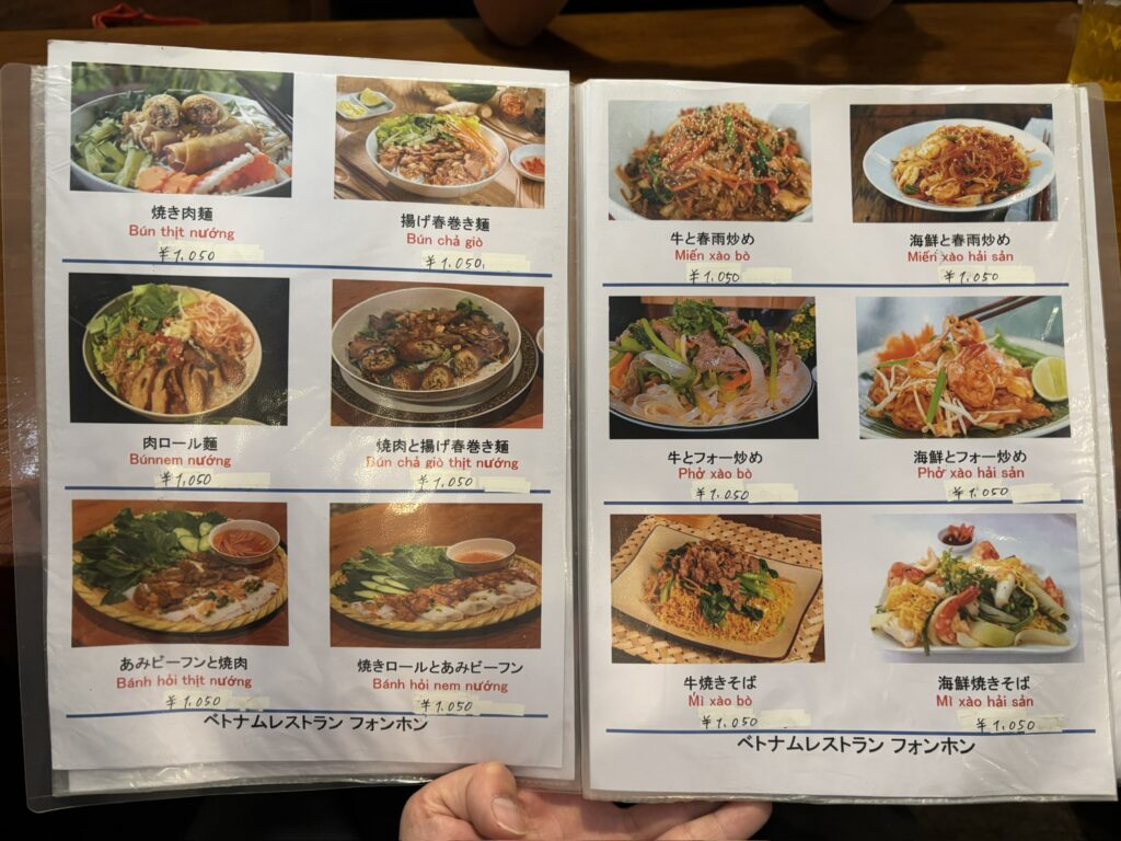 高座渋谷 ベトナム料理フォンホン メニュー 麺と炒め物